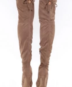 Fashion Nova Distracting You Over The Knee Boots - Taupe