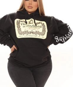 Fashion Nova Hennything Is Possible Oversized Hoodie - Black Best Sellers