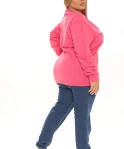 Fashion Nova Teddies & Babydolls Make Moves Not Excuses Long Sleeve Top - Pink