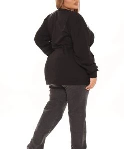 Fashion Nova Teddies & Babydolls Everyday Is Pay Day Long Sleeve Tee - Black