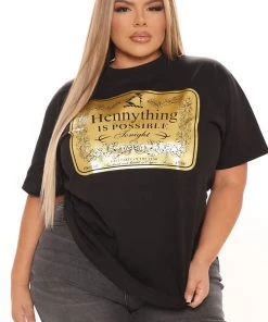 Fashion Nova Hennything Is Possible Gold Top - Black Teddies & Babydolls