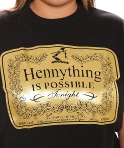 Fashion Nova Hennything Is Possible Gold Top - Black Teddies & Babydolls