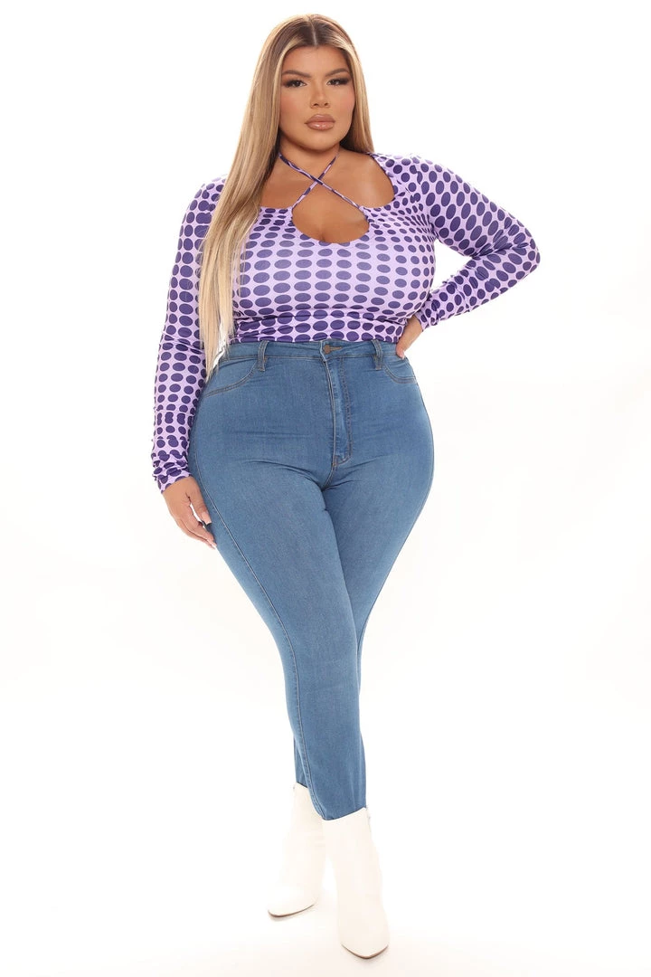 Fashion Nova Teddies & Babydolls Just An Illusion X Wrap Top - Purple/combo 7 Fashion Nova Teddies & Babydolls Just An Illusion X Wrap Top - Purple/combo