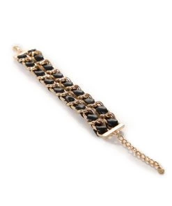Fashion Nova Teddies & Babydolls Nothing More Important Bracelet - Black/Gold