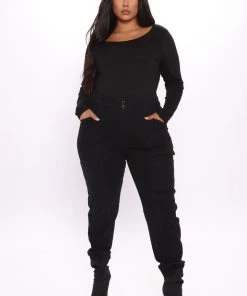 FashionNob Briana Long Sleeve Top - Black