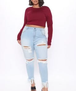 Fashion Nova Robin Long Sleeve Top - Wine Teddies & Babydolls 10 Fashion Nova Robin Long Sleeve Top - Wine Teddies & Babydolls