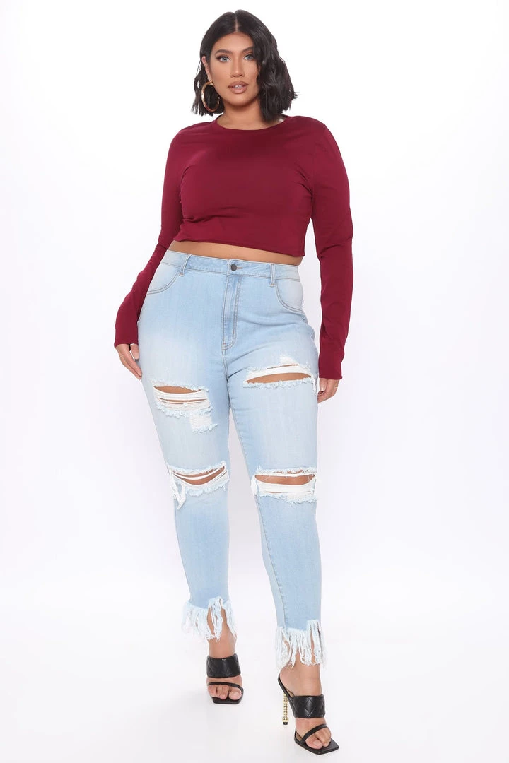 Fashion Nova Robin Long Sleeve Top - Wine Teddies & Babydolls 5 Fashion Nova Robin Long Sleeve Top - Wine Teddies & Babydolls