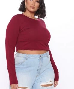 Fashion Nova Robin Long Sleeve Top - Wine Teddies & Babydolls 9 Fashion Nova Robin Long Sleeve Top - Wine Teddies & Babydolls