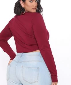 Fashion Nova Robin Long Sleeve Top - Wine Teddies & Babydolls 11 Fashion Nova Robin Long Sleeve Top - Wine Teddies & Babydolls