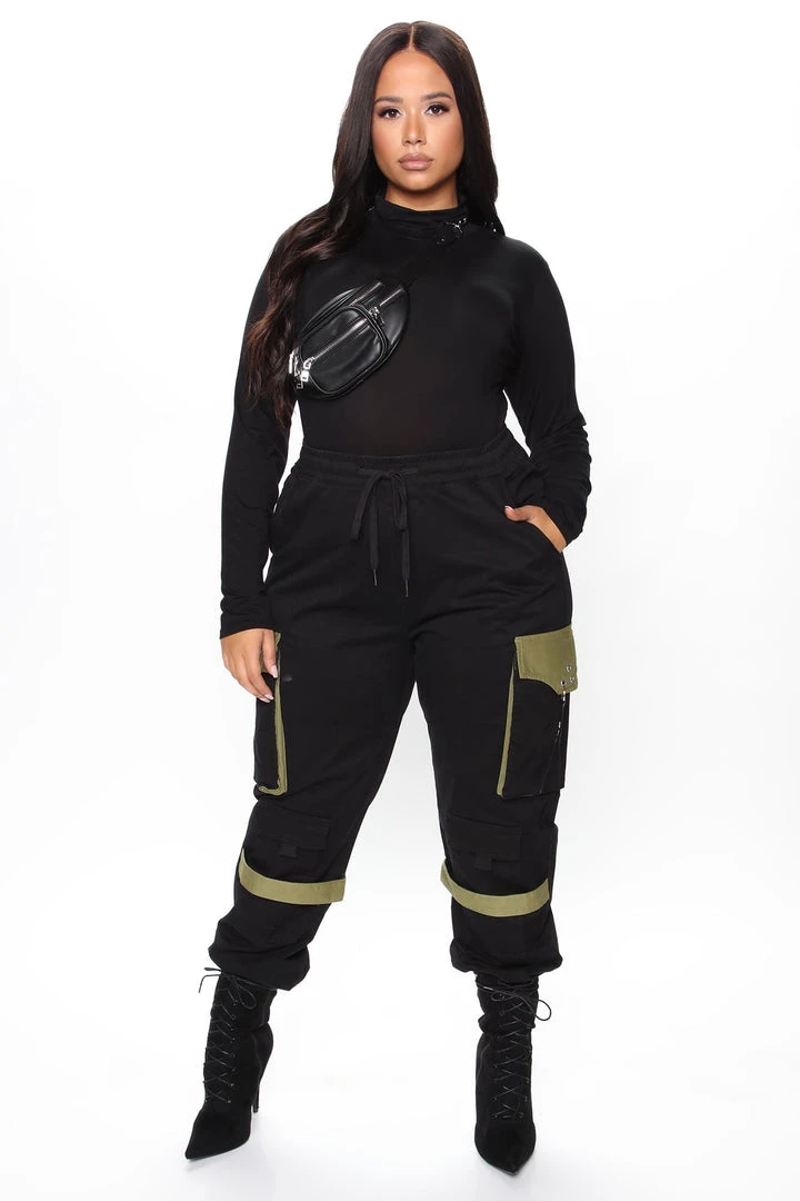 Fashion Nova Pamela Turtle Neck Long Sleeve Bodysuit - Black