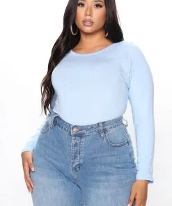 Fashion Nova Teddies & Babydolls Julia Long Sleeve Top - Light Blue 9 Fashion Nova Teddies & Babydolls Julia Long Sleeve Top - Light Blue
