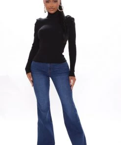 Fashion Nova Get On With It Turtleneck Sweater - Black Teddies & Babydolls