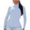 Fashion Nova Best Sellers Tara Turtle Neck Sweater - Light Blue