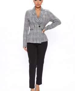 Fashion Nob Petite Coffee Break Blazer - Grey