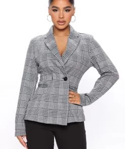Fashion Nob Petite Coffee Break Blazer - Grey
