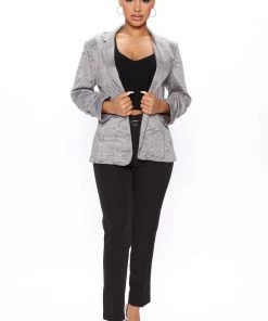 Fashion Nob Petite Business As Usual Blazer - Wine Office Babe