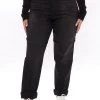 Fashion Nova Down To Earth Stretch Mom Jeans - Black
