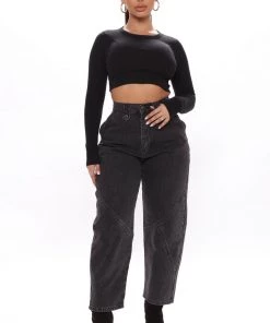 Fashion Nova Teddies & Babydolls Devon Ribbed Long Sleeve Top - Black 4 Fashion Nova Teddies & Babydolls Devon Ribbed Long Sleeve Top - Black