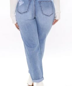 Fashion Nova My New Non Stretch Ripped Boyfriend Jeans - Medium Blue Wash