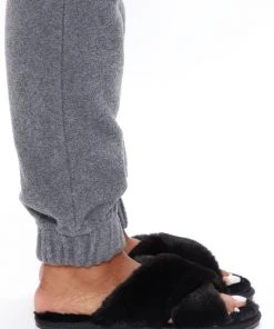 Fashion Nova SHOES Crossed My Mind Slippers - Black