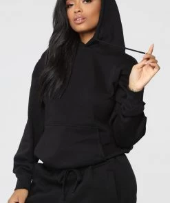 Mysite Stole Your Boyfriend's Oversized Hoodie - Black