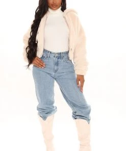 Fashion Nob Keepin' Me Warm Faux Fur Bomber - Taupe Teddies & Babydolls