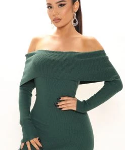 Fashion Nob DRESSES Sakari Sweater Maxi Dress - Hunter