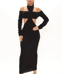 FashionNob Amaya Sweater Dress Set - Black