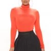 Fashion Nova Pamela Turtle Neck Long Sleeve Bodysuit - Orange Best Sellers