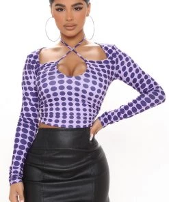Fashion Nova Teddies & Babydolls Just An Illusion X Wrap Top - Purple/combo 9 Fashion Nova Teddies & Babydolls Just An Illusion X Wrap Top - Purple/combo