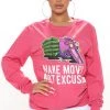 Fashion Nova Teddies & Babydolls Make Moves Not Excuses Long Sleeve Top - Pink