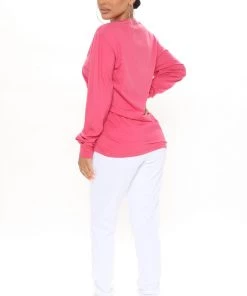 Fashion Nova Teddies & Babydolls Make Moves Not Excuses Long Sleeve Top - Pink