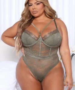 Fashion Nova Stay The Night Lace Teddy - Olive 7 Fashion Nova Stay The Night Lace Teddy - Olive