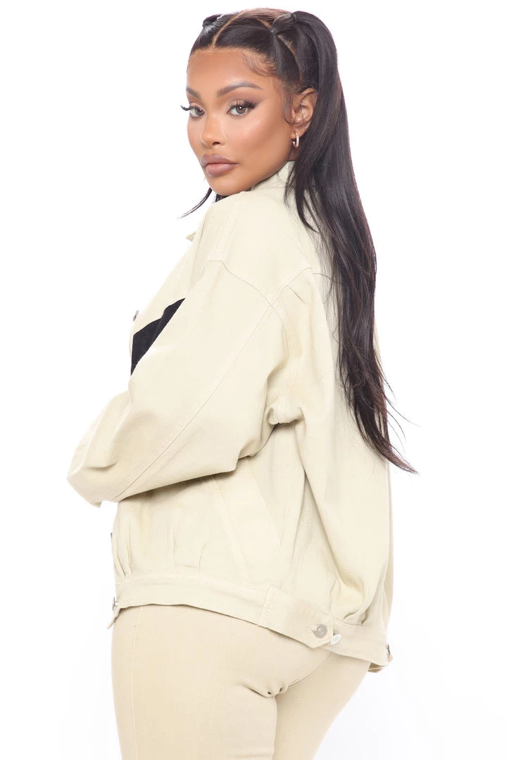 Fashion Nob Move Mountains For You Denim Jacket - Khaki/combo Teddies & Babydolls 3 Fashion Nob Move Mountains For You Denim Jacket - Khaki/combo Teddies & Babydolls