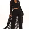 Fashion Nova Sienna 3 Piece Pant Set - Black SETS