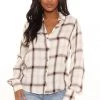 Fashion Nova Teddies & Babydolls Plaid It Forward Top - White/combo