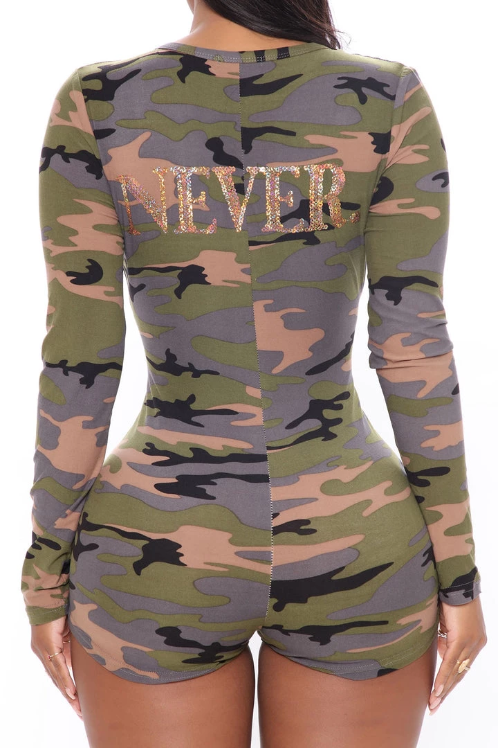 Fashion Nob Never Camo PJ Romper Onesie - Camouflage Sleepwear & Robes 4 Fashion Nob Never Camo PJ Romper Onesie - Camouflage Sleepwear & Robes