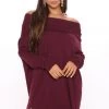 Fashion Nova Meeting The In Laws Sweater - Burgundy Teddies & Babydolls