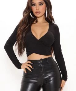 Fashion Nova Crossing Paths Top - Black Best Sellers