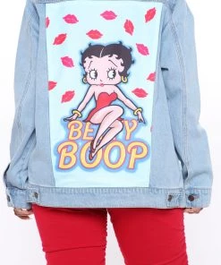 Fashion Nob Betty Boop Denim Jacket - Light Wash