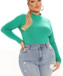 Fashion Nova Melanie Mock Neck Bodysuit - Kelly Green 14 Fashion Nova Melanie Mock Neck Bodysuit - Kelly Green