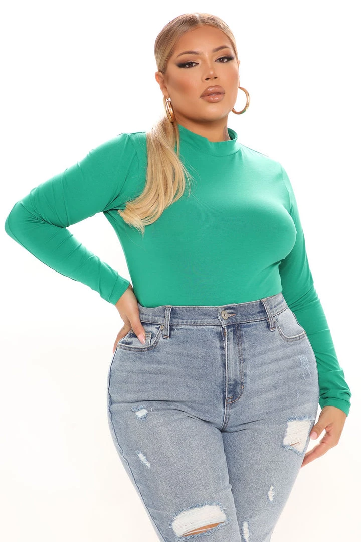 Fashion Nova Melanie Mock Neck Bodysuit - Kelly Green 7 Fashion Nova Melanie Mock Neck Bodysuit - Kelly Green