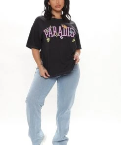 Fashion Nova Floating In Paradise Top - Black Wash Teddies & Babydolls