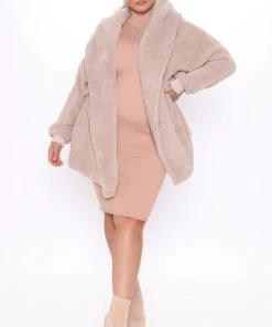 Fashion Nob Teddies & Babydolls Lounge With Me Jacket - Taupe