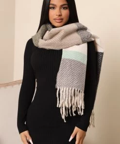 Fashion Nova Ready Or Not Colorblock Scarf - Mint