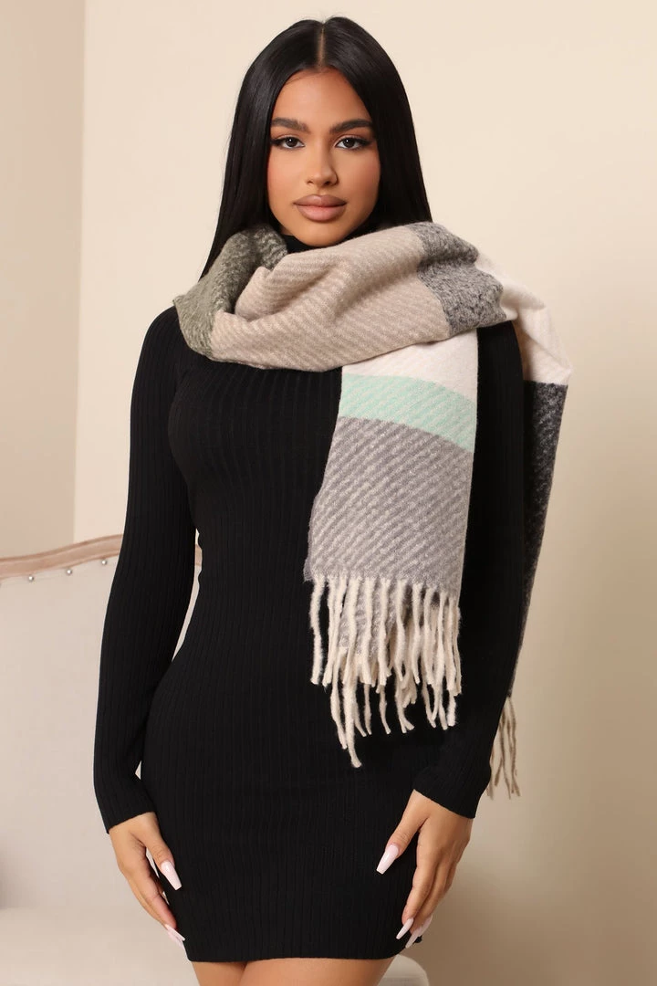 Fashion Nova Ready Or Not Colorblock Scarf - Mint 1 Fashion Nova Ready Or Not Colorblock Scarf - Mint