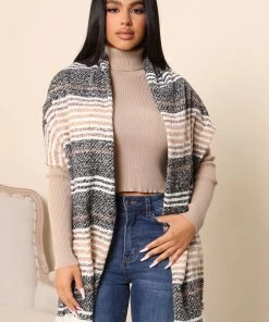 Fashion Nova New Today Ready For It Stripe Scarf - Black