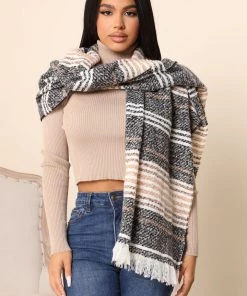 Fashion Nova New Today Ready For It Stripe Scarf - Black