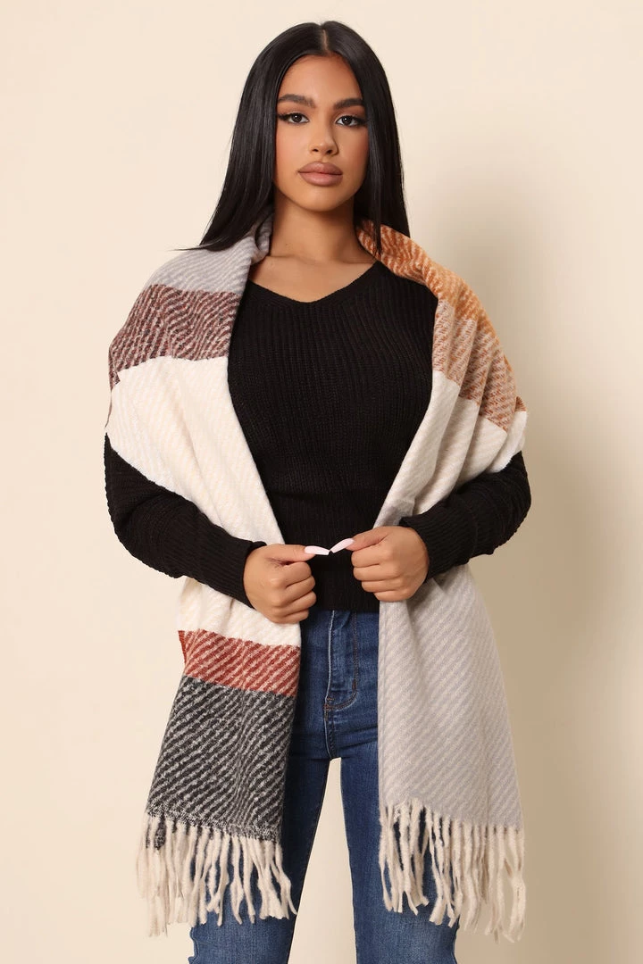 Fashion Nova Ready Or Not Colorblock Scarf - Ivory 2 Fashion Nova Ready Or Not Colorblock Scarf - Ivory