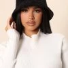 Fashion Nova Teddies & Babydolls Here For Fun Bucket Hat - Black